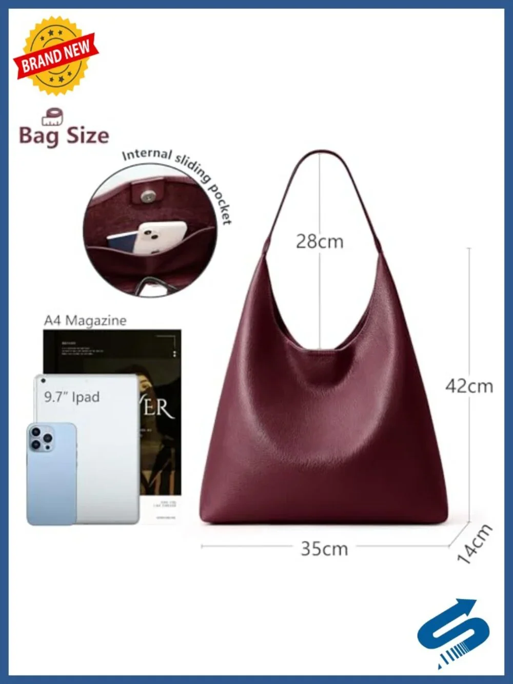 Slouchy Hobo Bag Vegan Leather Suede Tote Shoulder Bag Weekender